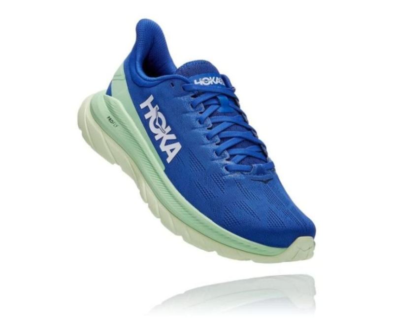 Hoka | Men's Mach 4 Running Shoe Dazzling Blue / Green Ash