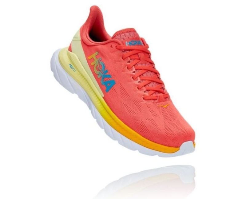 Hoka | Men's Mach 4 Running Shoe Hot Coral / Saffron