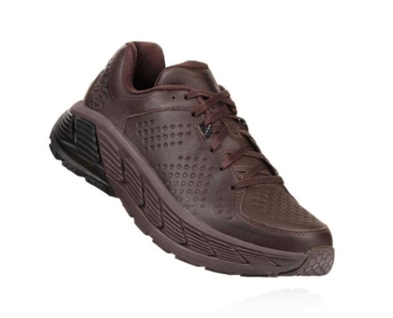 Hoka | Men's Gaviota Leather Trail Running Shoe Demitasse / Black