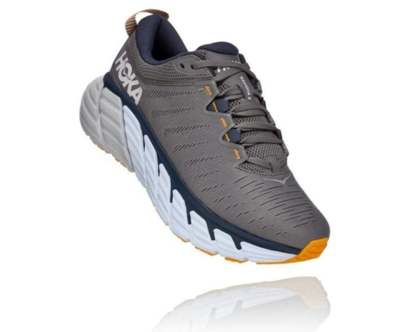 Hoka | Men's Gaviota 3 Road Running Shoe Charcoal Gray / Ombre Blue