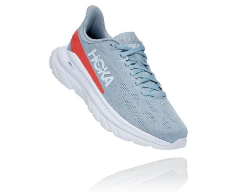Hoka | Women's Mach 4 Running Shoe Blue Fog / Hot Coral