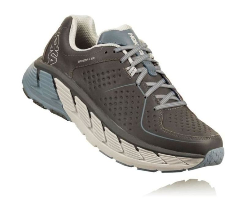Hoka | Men's Gaviota Leather Trail Running Shoe Charcoal / Tradewinds