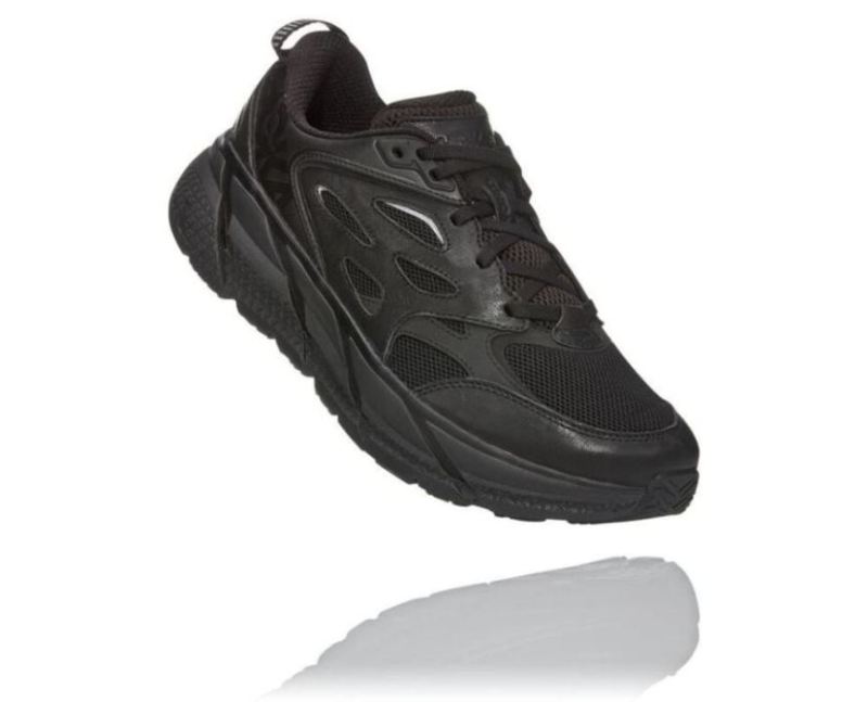 Hoka | Men's All Gender Clifton Leather Road Running Shoe Black / Raven