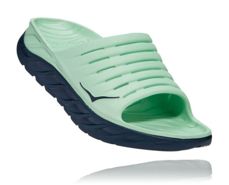 HOKA | MENS ORA RECOVERY SLIDE GREEN ASH / OUTER SPACE