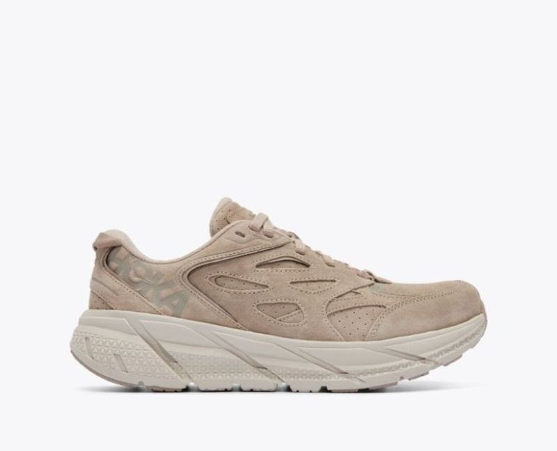 Hoka | Men's Clifton L Suede-Simply Taupe / Pumice Stone